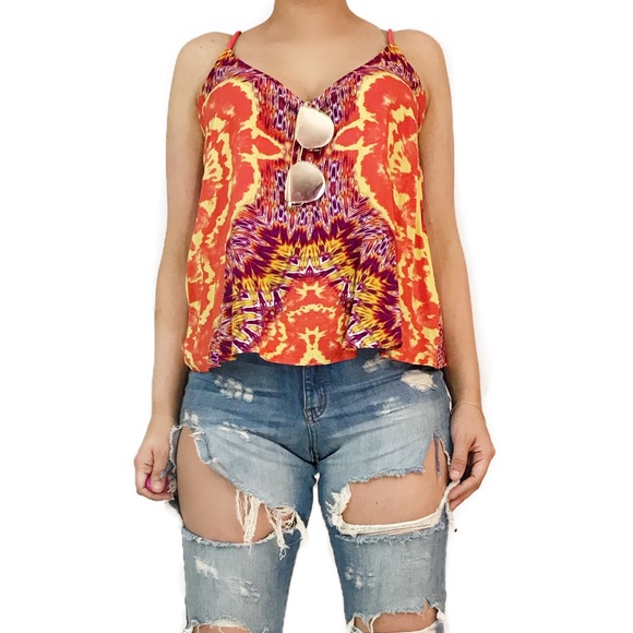 Anthropologie Tops - Anthropologie eighty sixty silk print tank